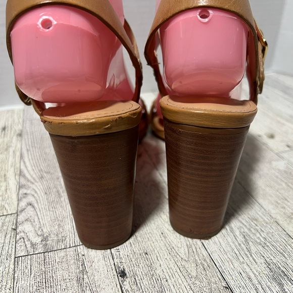 Seychelles silver/tan heel sandal size 8 - Picture 5 of 9